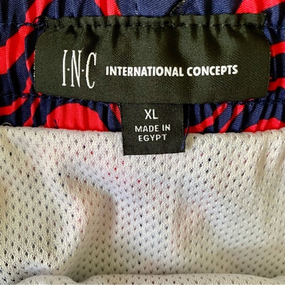 INC Men's Fuschia & navy blue mesh Wave pattern Swim Shorts board shorts size XL - Picture 6 of 7